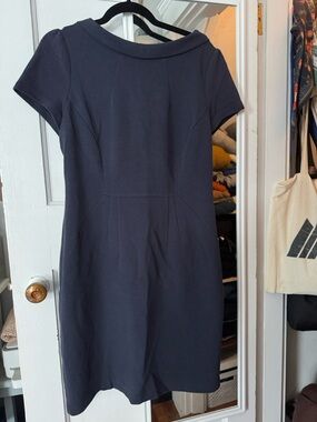 Boden Navy Short-Sleeve Ponte Shift Dress